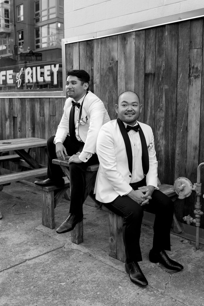 couple posing for timeless wedding portraits