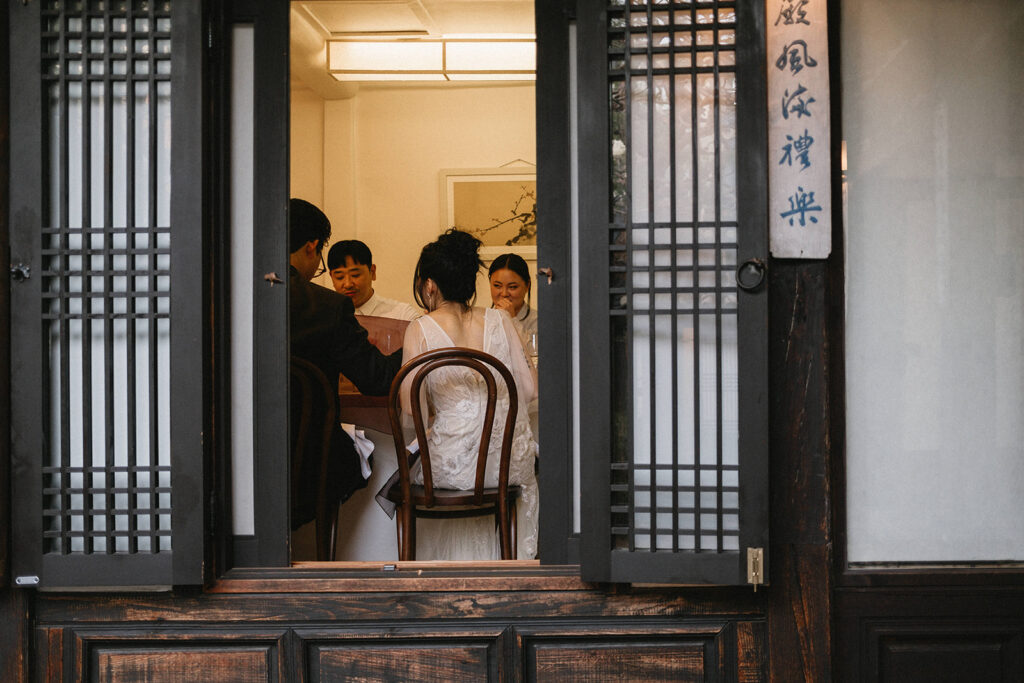 Elegant details from an intimate wedding in Seoul showcasing traditional Korean design and soft natural light.
